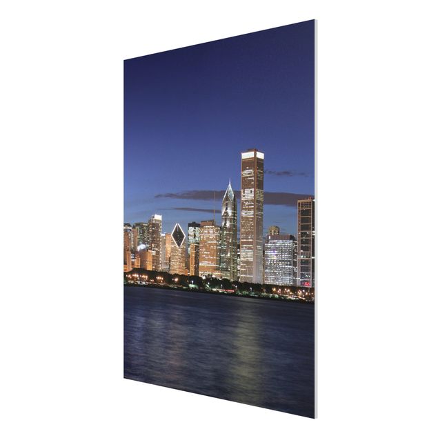 Quadro in forex - Chicago Skyline at night - Verticale 3:4