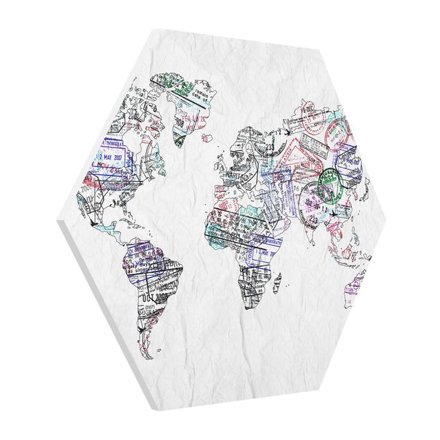 Esagono in forex - Timbro del passaporto Mappa del mondo