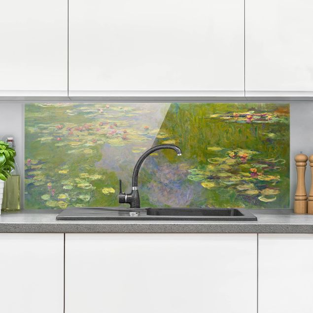 paraschizzi cucina vetro magnetico Claude Monet - Ninfee verdi