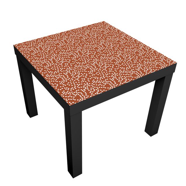 Carta adesiva per mobili IKEA - Lack Tavolino Aboriginal dot pattern Brown