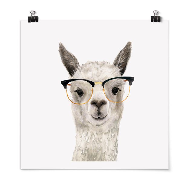 Poster illustrazioni Hip Lama con occhiali I