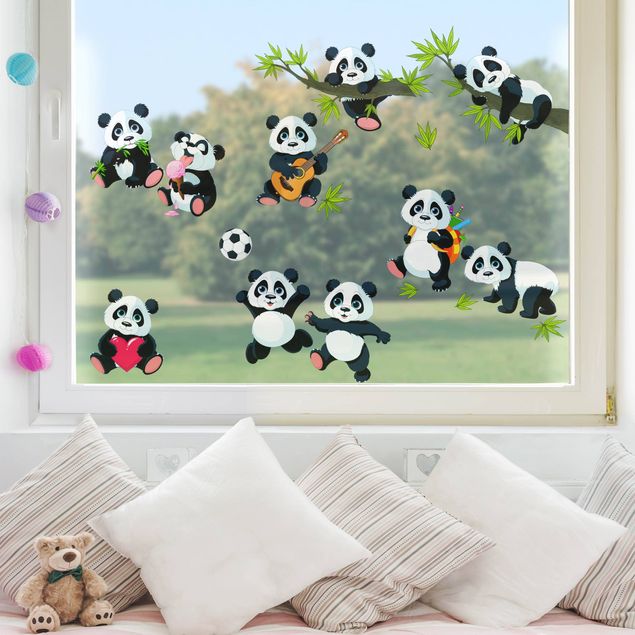 pellicola colorata per vetri Panda - Set grande