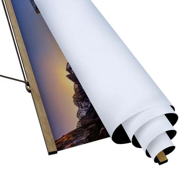 Quadro su tessuto con stecche per poster - Sunset In Yosemite - Orizzontale 1:2