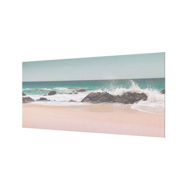 Paraschizzi in vetro - Spiaggia assolata in Messico - Formato orizzontale 2:1