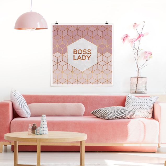 Poster - Boss Pink Lady esagoni - Quadrato 1:1