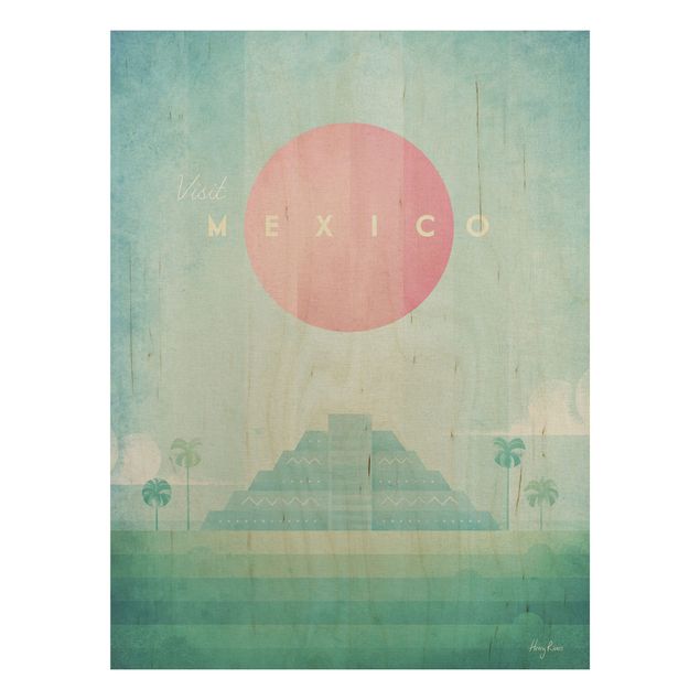 Stampa su legno - Poster di viaggio - Messico - Verticale 4:3
