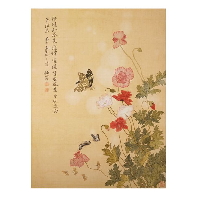 Yuanyu Ma quadri Yuanyu Ma - Fiore di papavero e farfalla