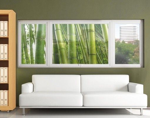 Pellicola per vetri con erbe Bamboo Trees No.2