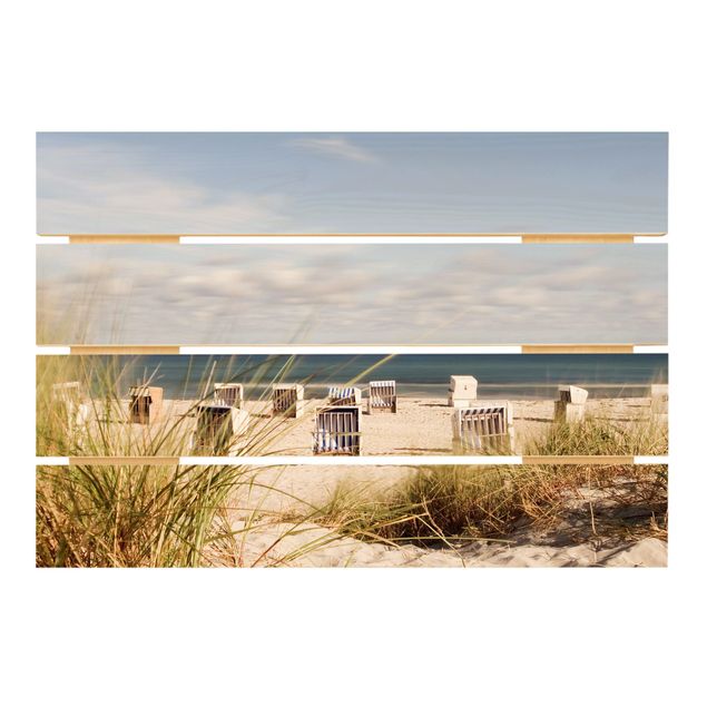 Stampa su legno - Sedie Mar Baltico e dalla spiaggia - Orizzontale 2:3