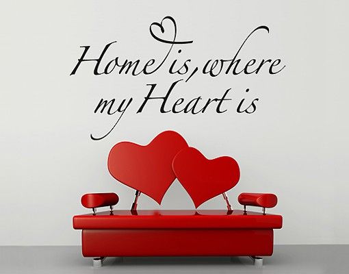 Adesivo murale no.BR255 home is where my heart is