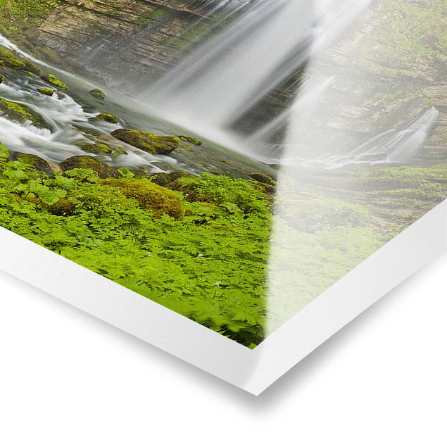 Poster - Cascate Cascade De Flumen - Panorama formato orizzontale