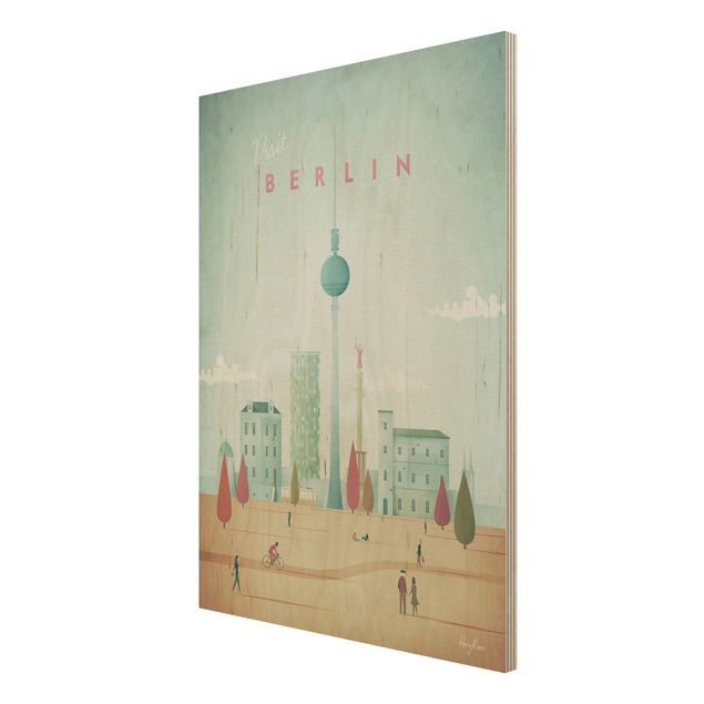 Stampa su legno - Poster viaggio - Berlino - Verticale 4:3