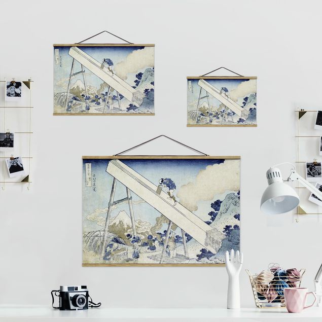 Foto su tessuto da parete con bastone - Katsushika Hokusai - Nelle Montagne Totomi - Orizzontale 2:3