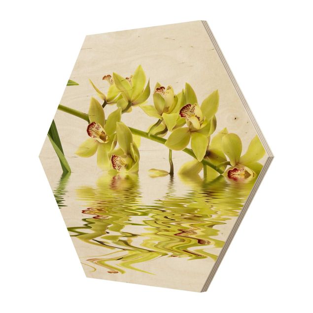 Esagono in legno - Elegant Orchid Waters