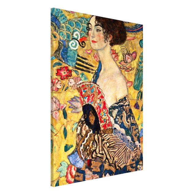 Lavagna magnetica - Gustav Klimt - Donna con ventaglio - Formato verticale 2:3