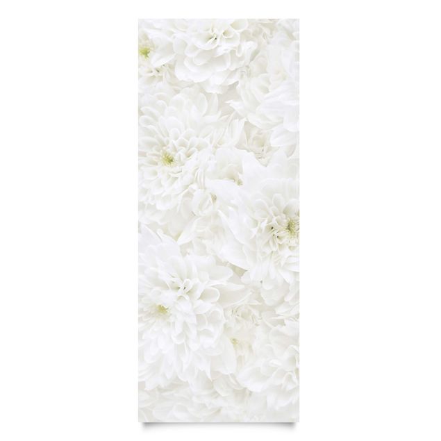 Pellicola adesiva - Mare floreale di dalie bianco