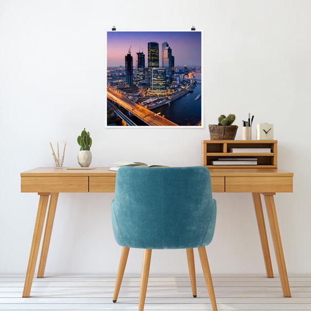 Poster - Sunset Over Moscow - Quadrato 1:1