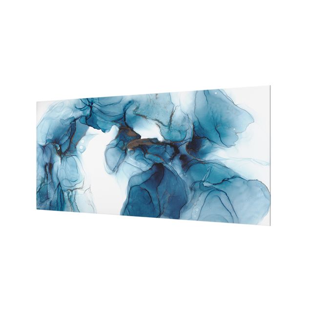 Paraschizzi in vetro - Evoluzione blu e oro - Formato orizzontale 2:1