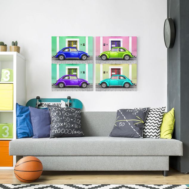 Quadri moderni per soggiorno Scarafaggi colorati