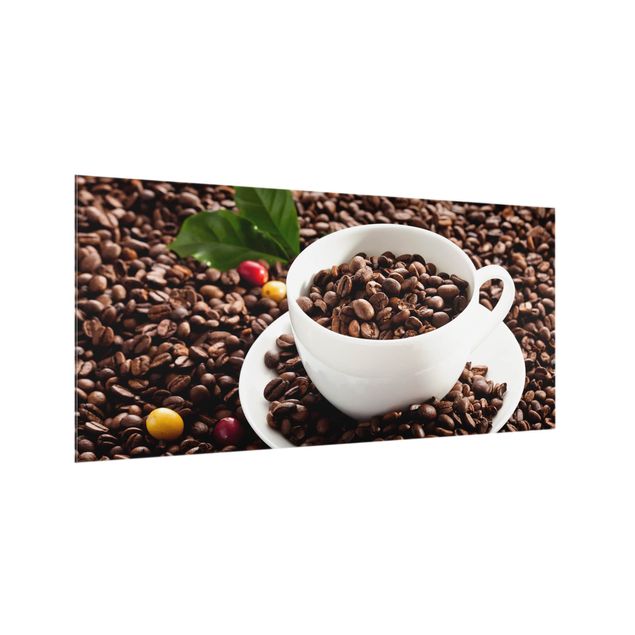 Paraschizzi in vetro - Coffee Cup With Roasted Coffee Beans