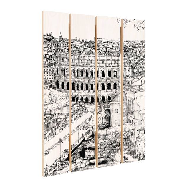 Stampa su legno - Città Studi - Roma - Verticale 3:2