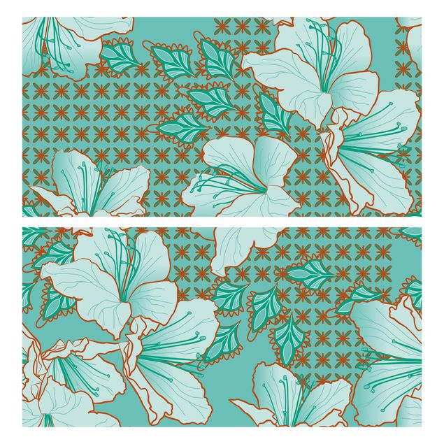 Carta adesiva per mobili IKEA - Malm Cassettiera 2xCassetti - Oriental floral pattern