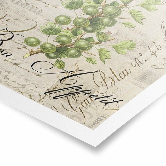 Poster - Shabby Chic Collage - Gooseberry - Verticale 3:2