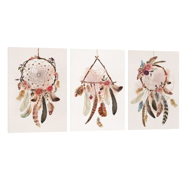 Stampa su tela - Watercolor Dream Catcher With Feathers - Verticale 3:2