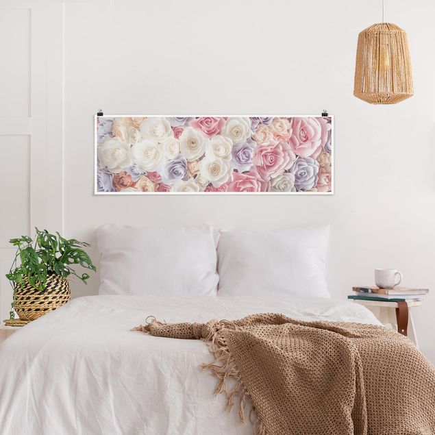 Poster - Pastello Carta di arte Roses - Panorama formato orizzontale