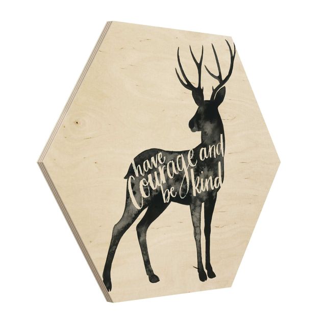 Esagono in legno - Animali con la Sapienza - Deer