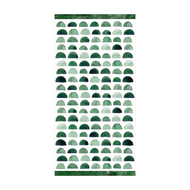 Tappeti bagno grandi Semicerchio ad acquerello verde muschio con strisce