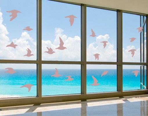 Pellicola per vetri per salone No.61 Stormo di uccelli