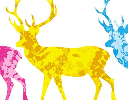 Adesivo murale no.408 Three Decostyle Deers Set CMYK