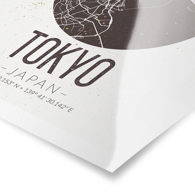 Poster - Mappa Tokyo - Retro - Verticale 4:3