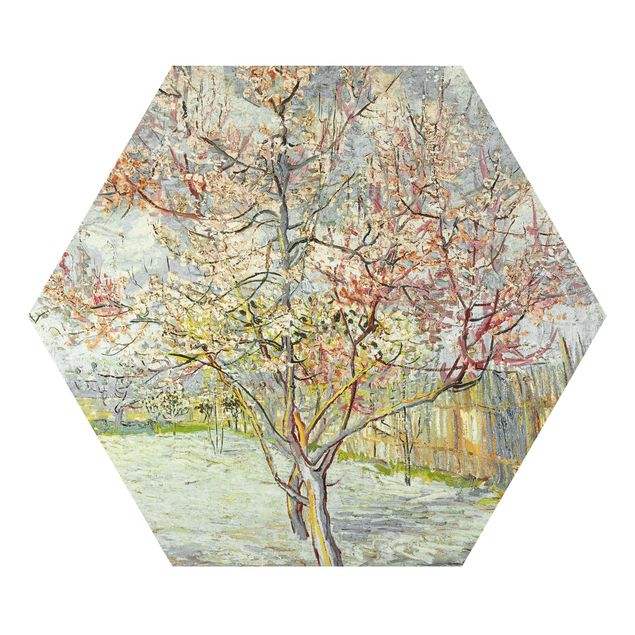 Esagono in Alluminio Dibond - Vincent Van Gogh - Peach Blossom