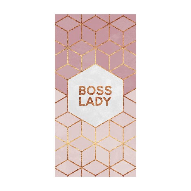 Tappeto bagno rosa Boss Lady Esagoni Rosa