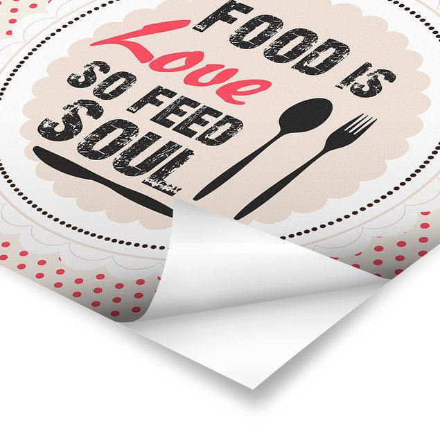 Poster - No.Ka27 Food is Love - Quadrato 1:1