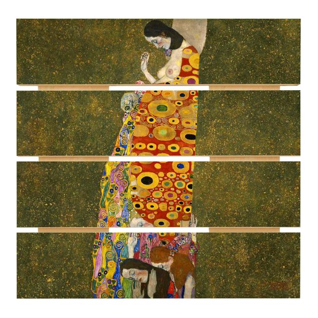 Stampa su legno - Gustav Klimt - Speranza II - Quadrato 1:1