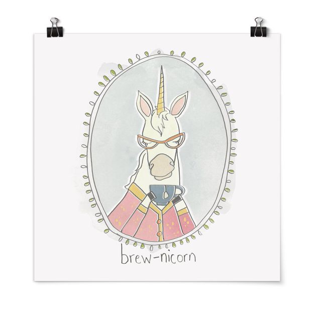 Poster - caffeina Unicorn - Quadrato 1:1