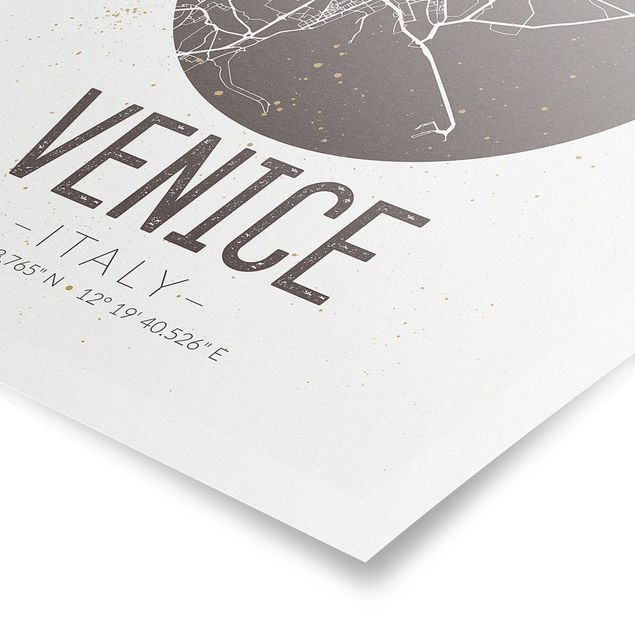 Poster - Mappa Venezia - Retro - Verticale 4:3