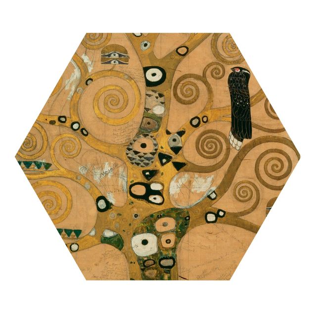 Esagono in legno - Gustav Klimt - Tree Of Life
