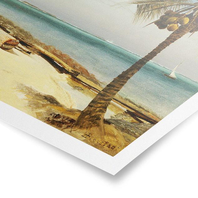 Poster - Albert Bierstadt - Costa nei tropici - Orizzontale 3:4