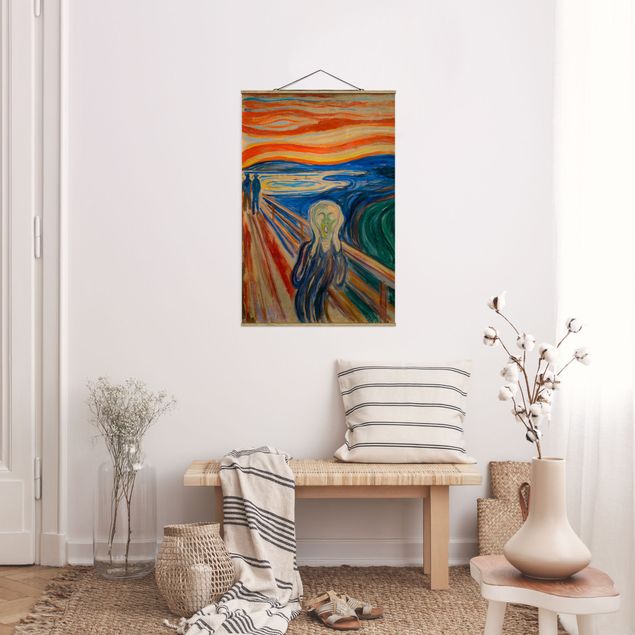 Foto su tessuto da parete con bastone - Edvard Munch - L'urlo - Verticale 3:2