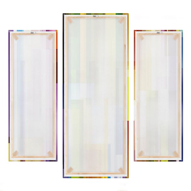 Stampa su tela 3 parti - Rainbow Cubes - Trittico da galleria