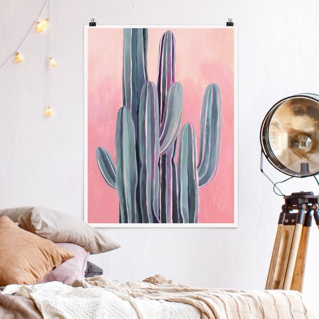 Poster illustrazioni Cactus in rosa II