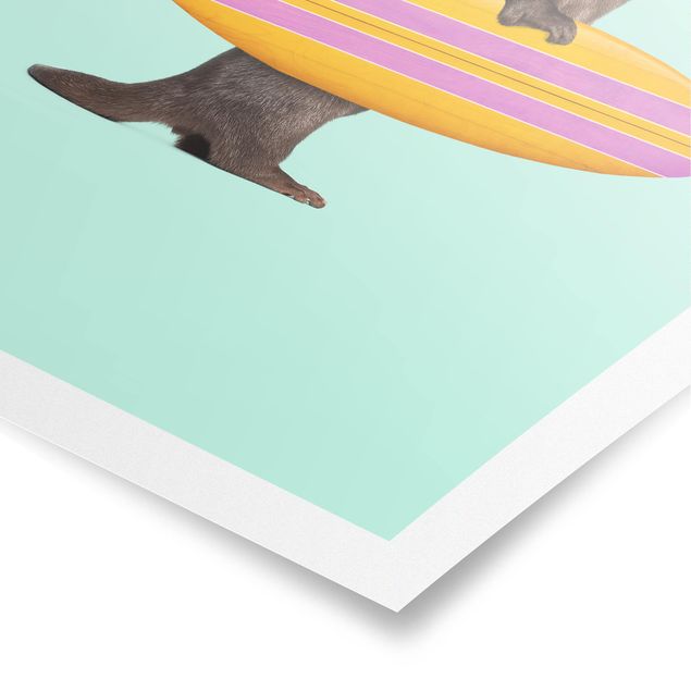 Poster - Lontra con il surf - Verticale 4:3