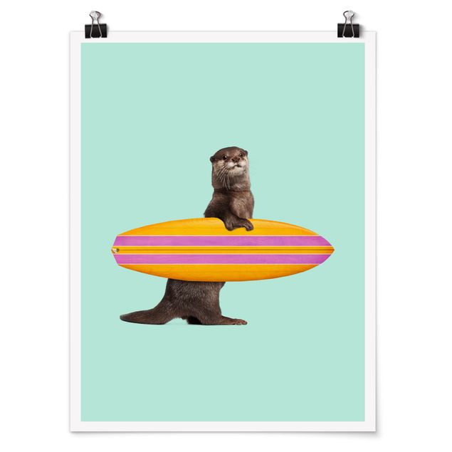 Poster - Lontra con il surf - Verticale 4:3