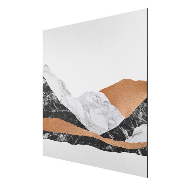 Stampa su alluminio - Paesaggio in marmo e rame