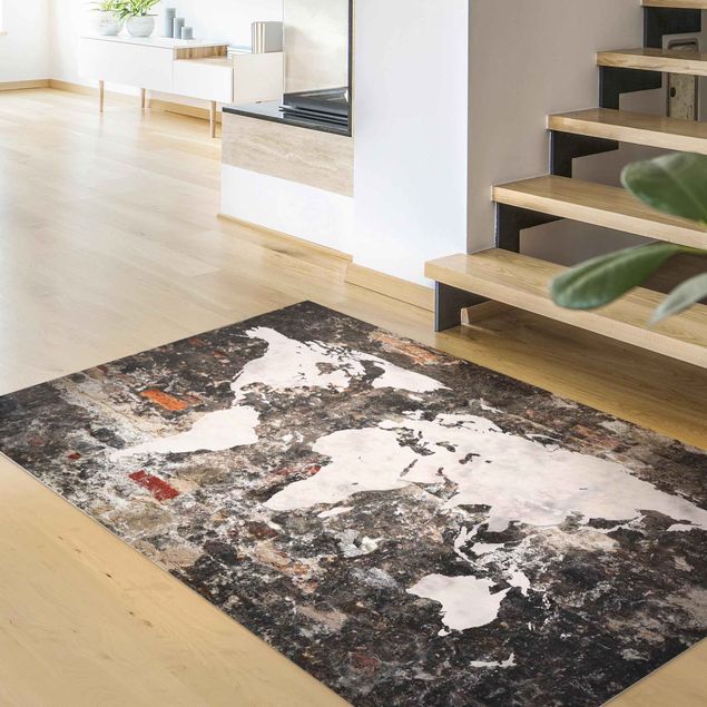 Tappeti moderni soggiorno Vecchia mappa del mondo a parete