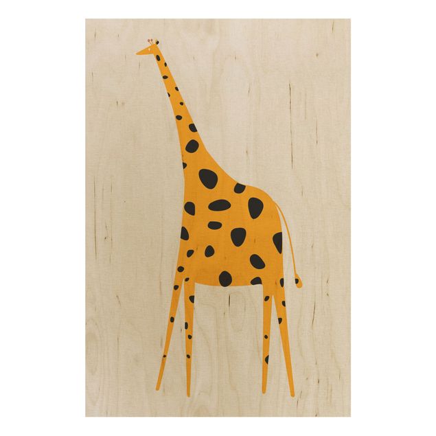 Stampa su legno - Giraffa gialla - Verticale 3:2